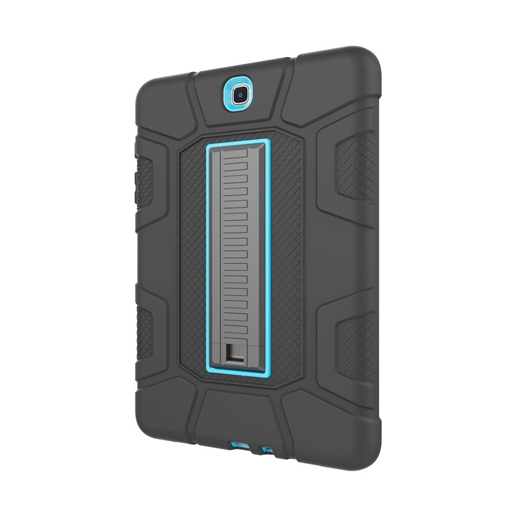 Shock Proof Anti-dust Hybrid TPU + PC Protective Shell with Kickstand for Samsung Galaxy Tab A 9.7 - Black / Blue-3