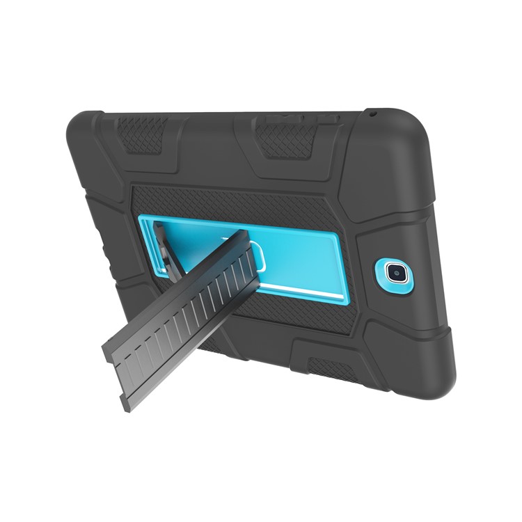 Shock Proof Anti-dust Hybrid TPU + PC Protective Shell with Kickstand for Samsung Galaxy Tab A 9.7 - Black / Blue-5