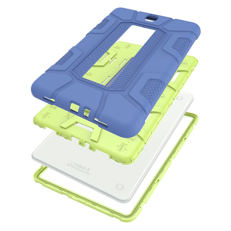 Shock Proof Anti-dust Hybrid TPU + PC Protective Casing with Kickstand for Samsung Galaxy Tab A 9.7 - Blue / Green-8