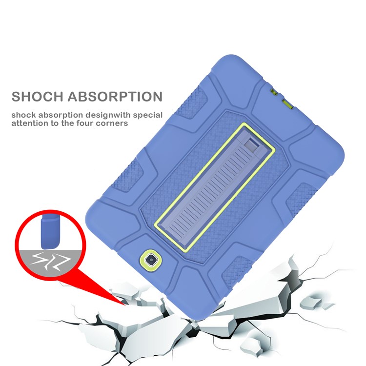 Shock Proof Anti-dust Hybrid TPU + PC Protective Casing with Kickstand for Samsung Galaxy Tab A 9.7 - Blue / Green-9