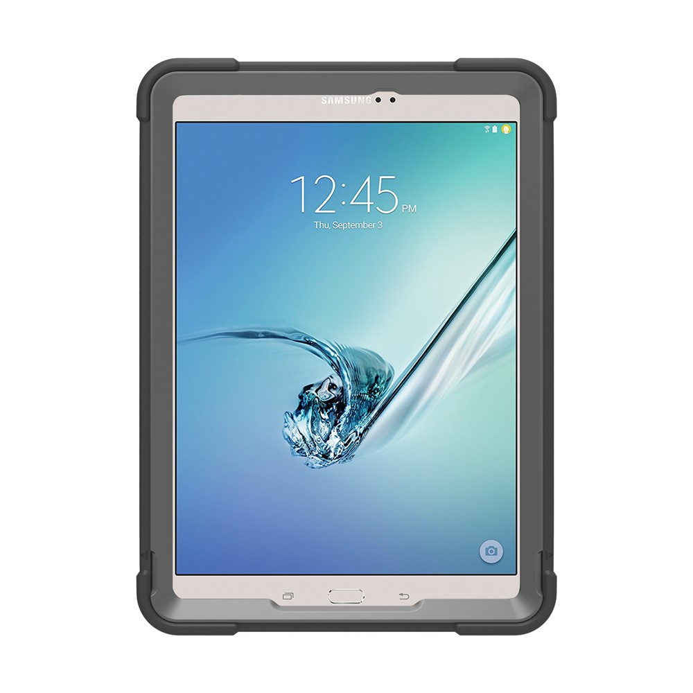 TPU Hybride Anti-poussière Anti-poussière Anti-poussière De Choc Avec Kickstand Pour Samsung Galaxy Tab S2 9.7 T810 T815 - Noir