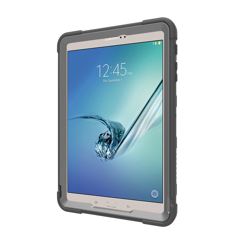 Shock Proof Anti-dust Hybrid TPU + PC Protective Case with Kickstand for Samsung Galaxy Tab S2 9.7 T810 T815 - Black-4