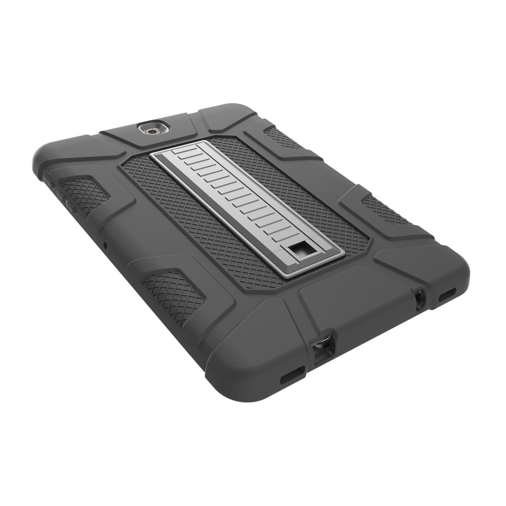 Shock Proof Anti-dust Hybrid TPU + PC Protective Case with Kickstand for Samsung Galaxy Tab S2 9.7 T810 T815 - Black-7