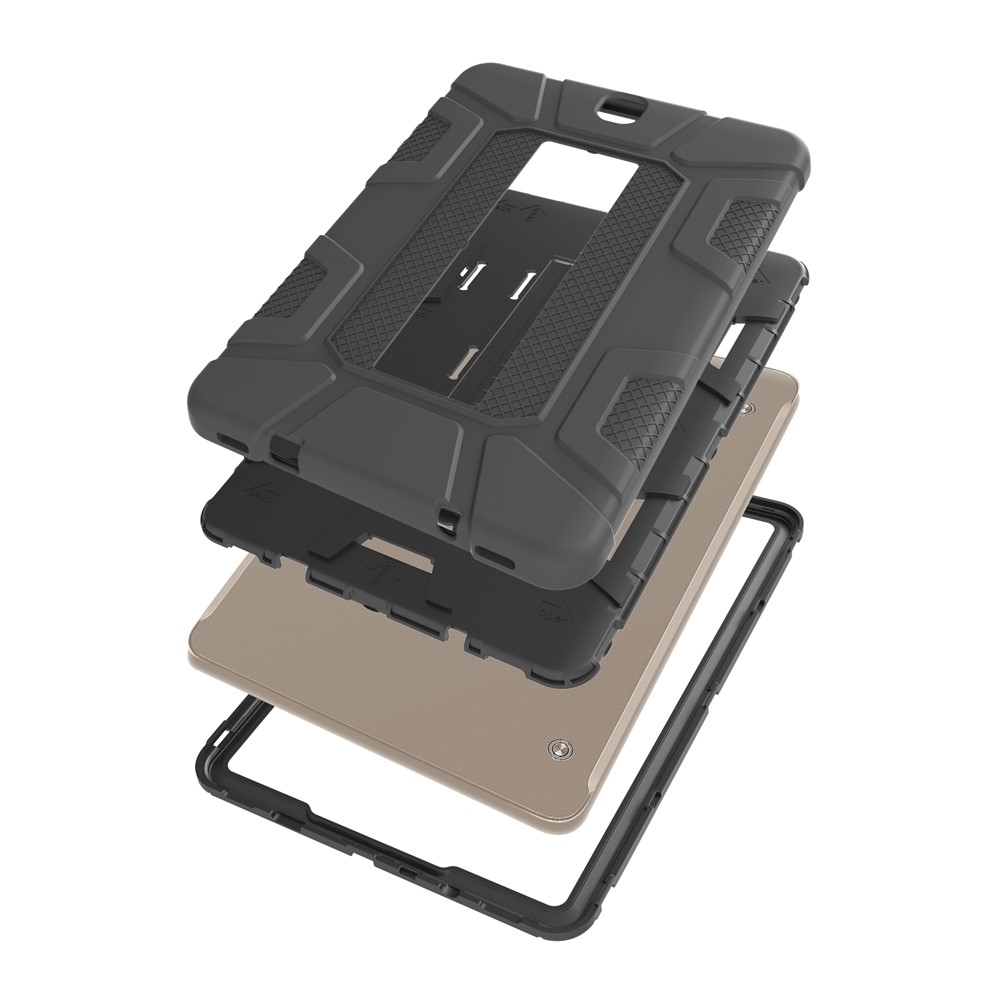 Prova De Choque Anti-poeira Híbrida Tpu + Pc Caso Protetor Com Kickstand Para Samsung Galaxy Tab S2 9.7 T810 T815 - Preto