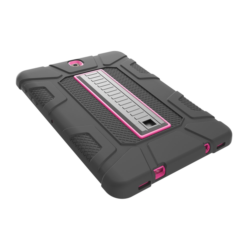 Shock Proof Anti-dust Hybrid TPU + Plastic Protective Case with Kickstand for Samsung Galaxy Tab S2 9.7 T810 T815 - Black / Rose-7