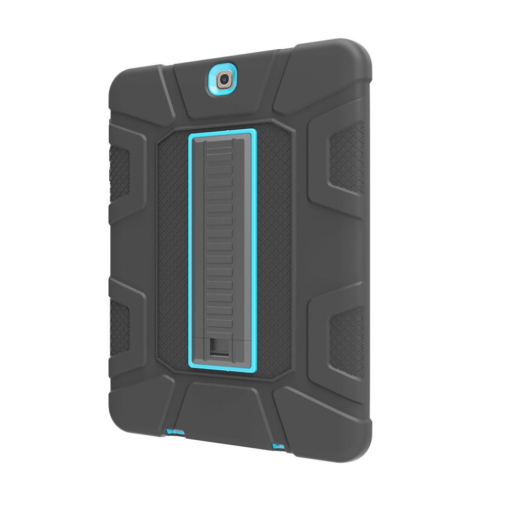 Shock Proof Anti-dust Hybrid TPU + PC Protective Cover with Kickstand for Samsung Galaxy Tab S2 9.7 T810 T815 - Black / Blue-3