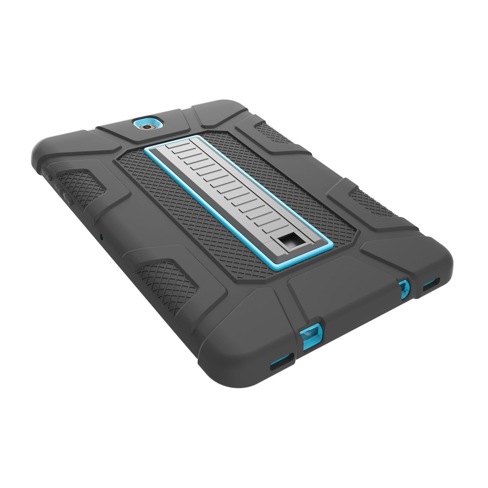 Shock Proof Anti-dust Hybrid TPU + PC Protective Cover with Kickstand for Samsung Galaxy Tab S2 9.7 T810 T815 - Black / Blue-7