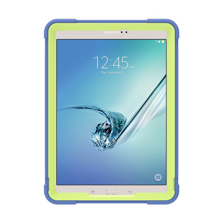 Shock Proof Anti-dust Hybrid TPU + PC Protective Shell with Kickstand for Samsung Galaxy Tab S2 9.7 T810 T815 - Blue / Green-2