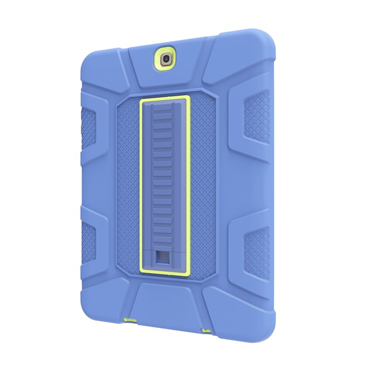 Shock Proof Anti-dust Hybrid TPU + PC Protective Shell with Kickstand for Samsung Galaxy Tab S2 9.7 T810 T815 - Blue / Green-3