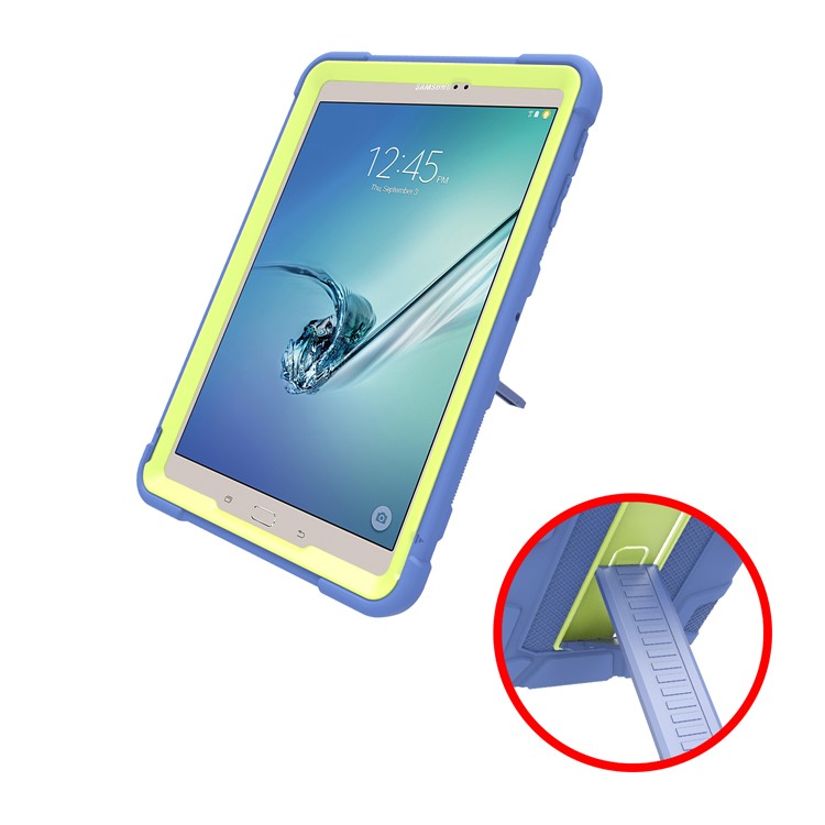 Shock Proof Anti-dust Hybrid TPU + PC Protective Shell with Kickstand for Samsung Galaxy Tab S2 9.7 T810 T815 - Blue / Green-6