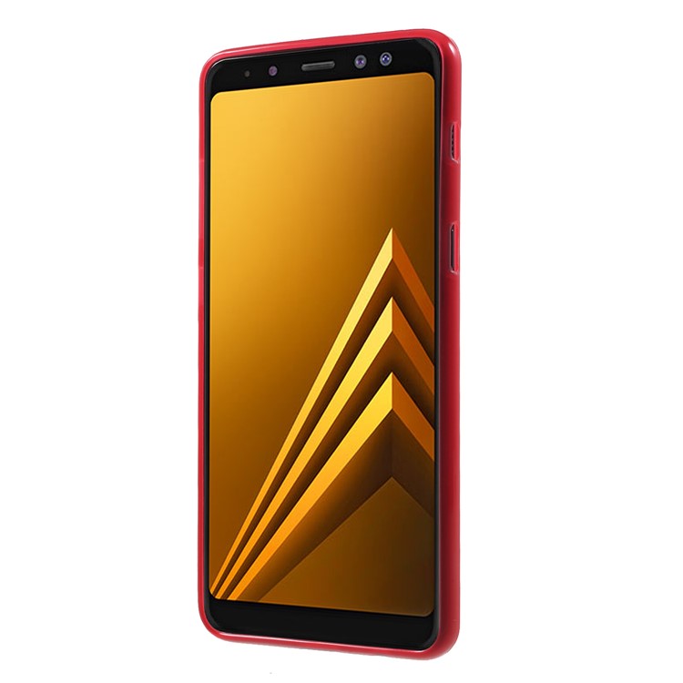 100Pcs/Set Double-Sided Matte TPU Back Cover for Samsung Galaxy A8 (2018) - Red-2