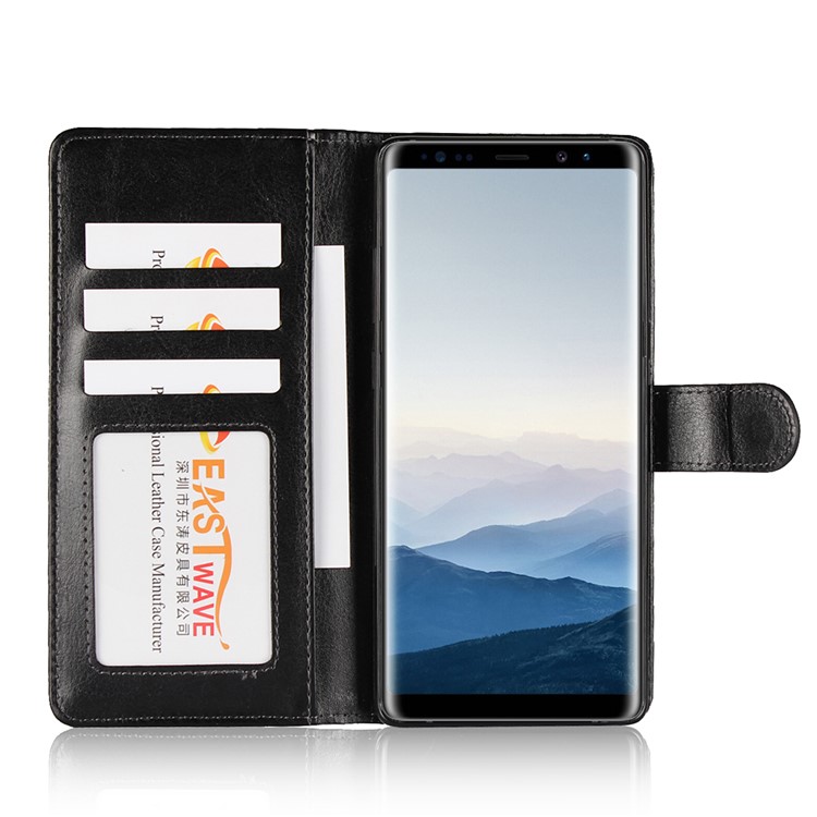 Crazy Horse Texture 2 in 1 Wallet Stand Leather Case for Samsung Galaxy Note 8 N950 - Black-10