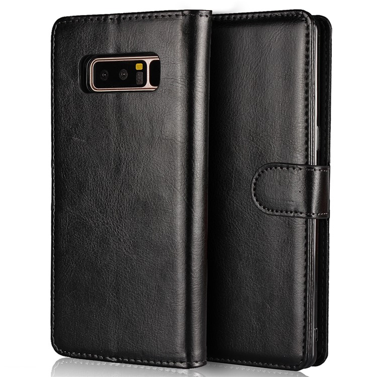 Crazy Horse Texture 2 in 1 Wallet Stand Leather Case for Samsung Galaxy Note 8 N950 - Black-2