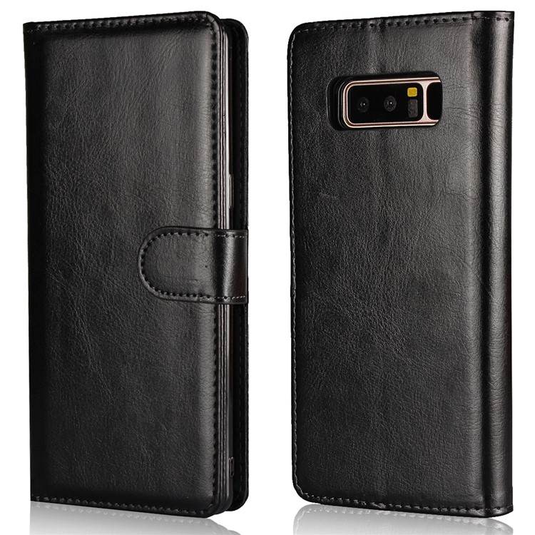 Crazy Horse Texture 2 in 1 Wallet Stand Leather Case for Samsung Galaxy Note 8 N950 - Black-3