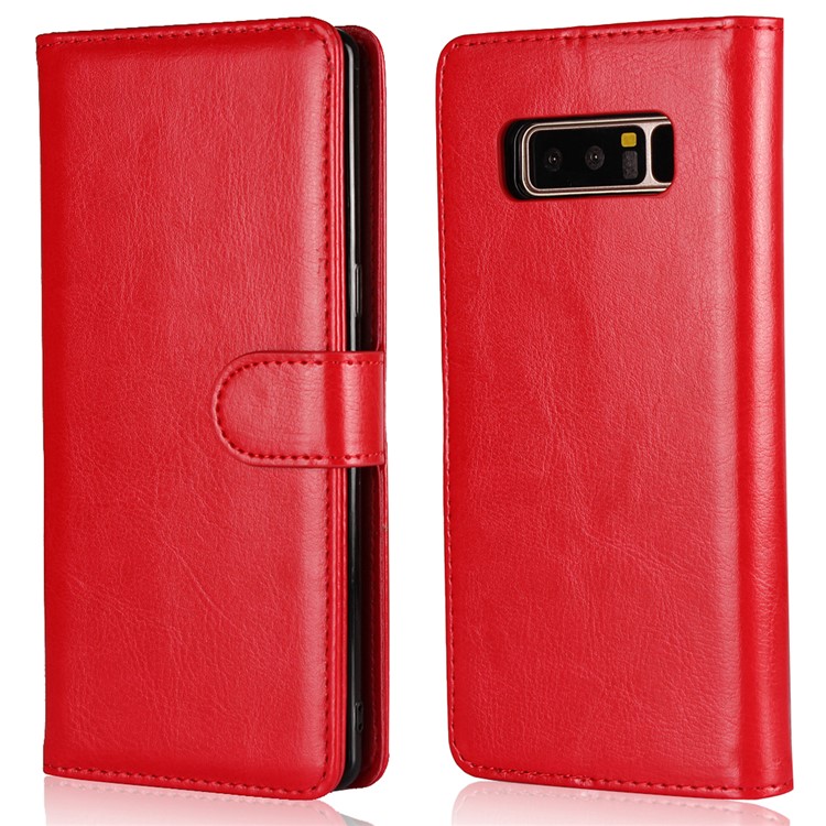 Crazy Horse Texture 2 in 1 Wallet Stand Leather Cover for Samsung Galaxy Note 8 N950 - Red-3