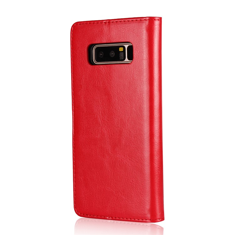 Crazy Horse Texture 2 in 1 Wallet Stand Leather Cover for Samsung Galaxy Note 8 N950 - Red-5
