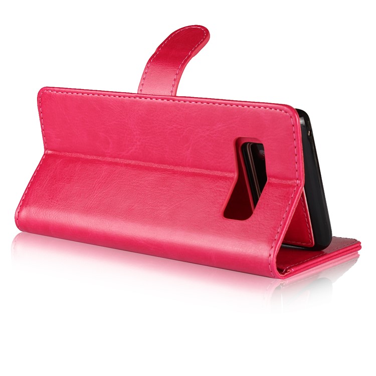 Crazy Horse Texture 2 in 1 Wallet Stand Leather Shell for Samsung Galaxy Note 8 N950 - Rose-8