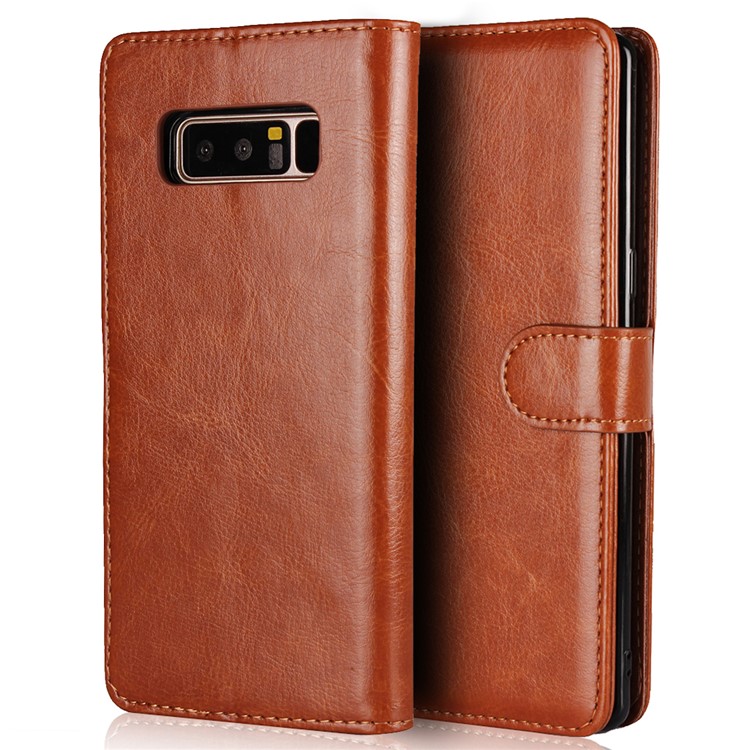 Crazy Horse Texture 2 in 1 Wallet Leather Mobile Case for Samsung Galaxy Note 8 N950 - Brown-2