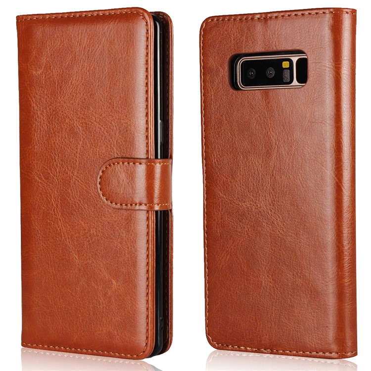 Crazy Horse Texture 2 in 1 Wallet Leather Mobile Case for Samsung Galaxy Note 8 N950 - Brown-3