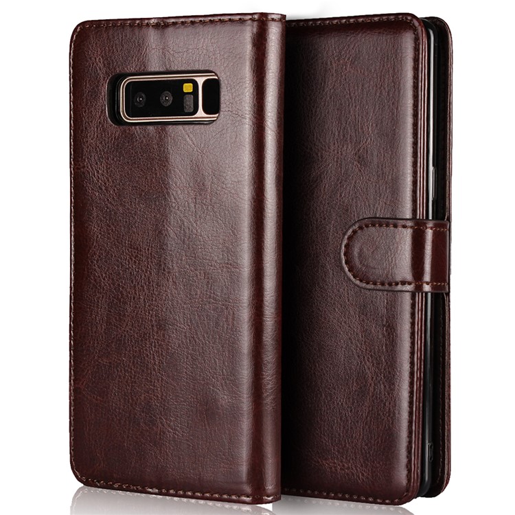 Crazy Horse Texture 2 in 1 Wallet Leather Cover Case for Samsung Galaxy Note 8 N950 - Coffee-2