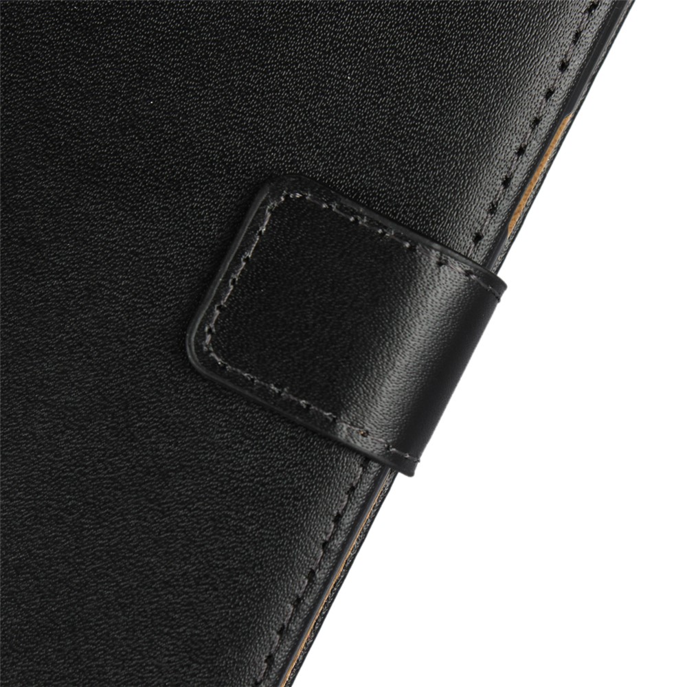 Genuine Split Leather Wallet Stand Phone Case for Samsung Galaxy S9 G960 - Black-7
