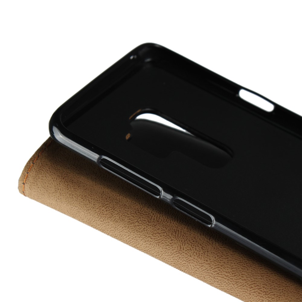 Split Leather Wallet Stand Mobile Phone Case for Samsung Galaxy S9 Plus SM-G965 - Black-12