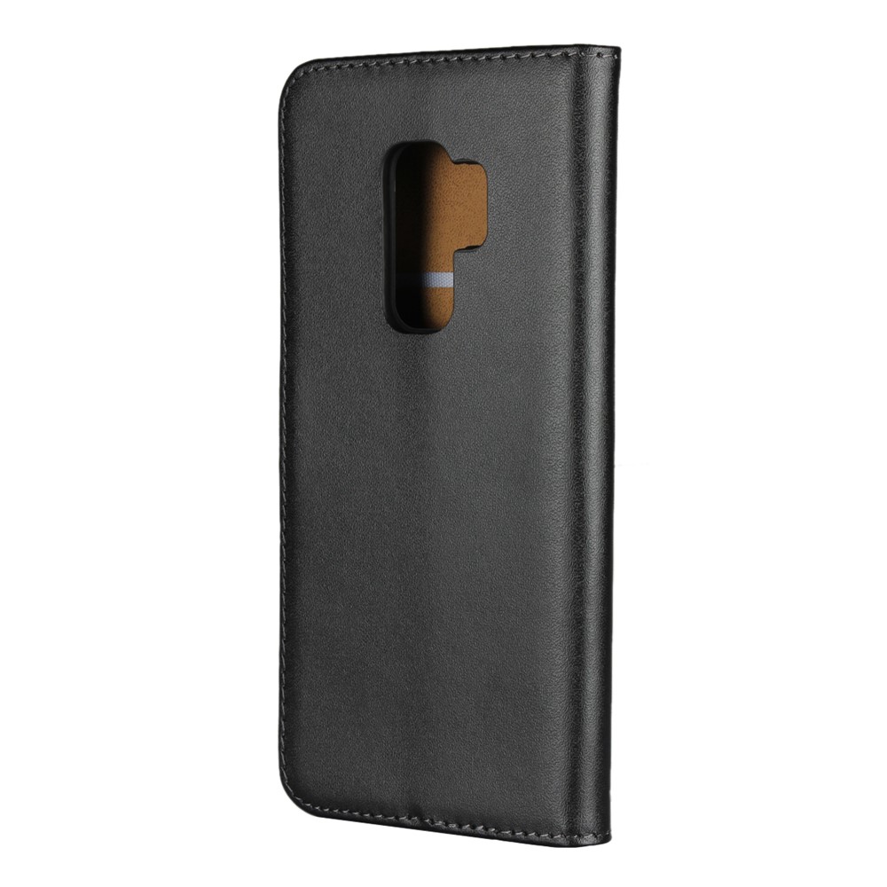 Split Leather Wallet Stand Mobile Phone Case for Samsung Galaxy S9 Plus SM-G965 - Black-3