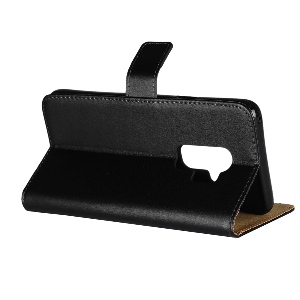 Split Leather Wallet Stand Mobile Phone Case for Samsung Galaxy S9 Plus SM-G965 - Black-5