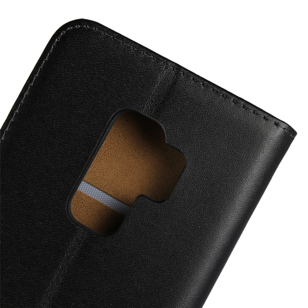 Split Leather Wallet Stand Mobile Phone Case for Samsung Galaxy S9 Plus SM-G965 - Black-9