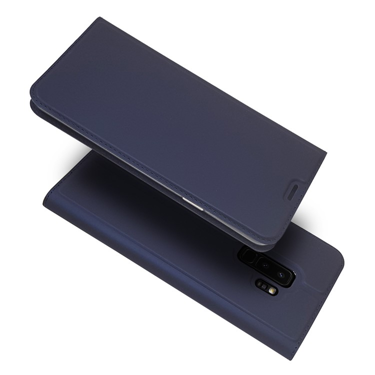 Magnetic Adsorption Card Slot Stand Leather Mobile Casing for Samsung Galaxy S9+ SM-G965 - Dark Blue-2