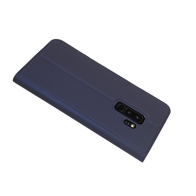 Magnetic Adsorption Card Slot Stand Leather Mobile Casing for Samsung Galaxy S9+ SM-G965 - Dark Blue-4