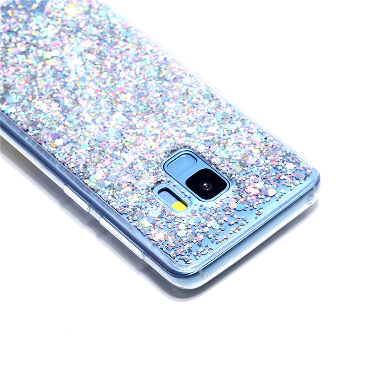 Glitter Sequins Glossy Acrylic + TPU Hybrid Case for Samsung Galaxy S9 SM-G960 - Silver-5