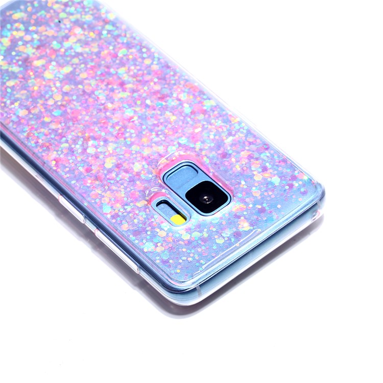 Glitter Sequins Glossy Acrylic + TPU Hybrid Shell for Samsung Galaxy S9 SM-G960 - Pink-4