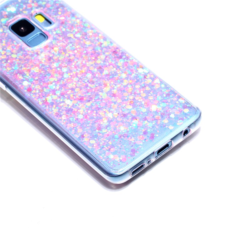 Glitter Sequins Glossy Acrylic + TPU Hybrid Shell for Samsung Galaxy S9 SM-G960 - Pink-5