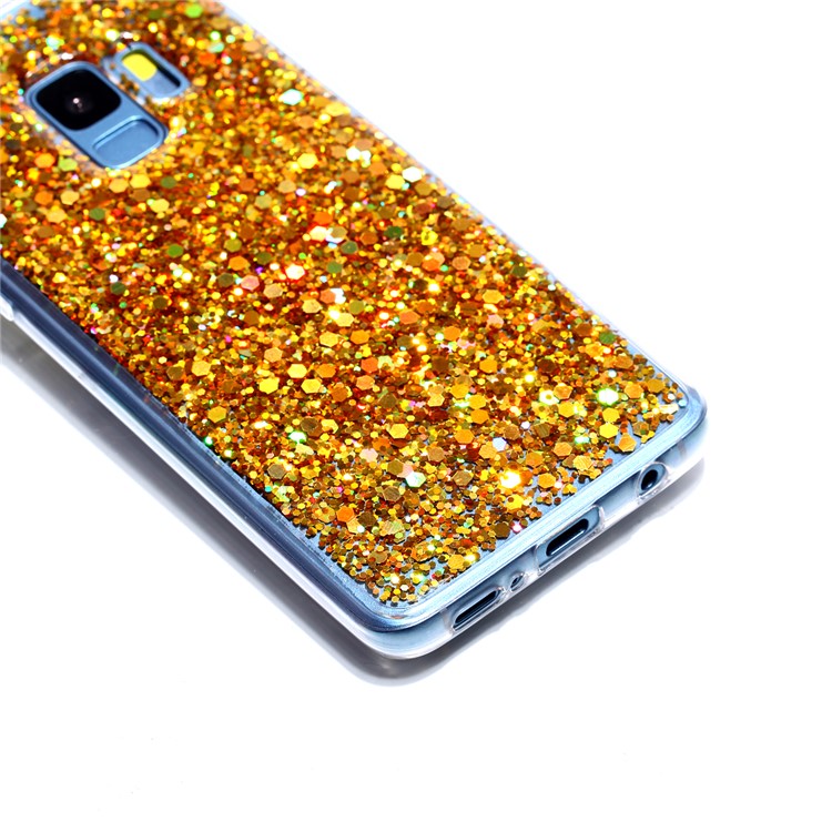 Glitter Sequins Glossy Acrylic + TPU Combo Case for Samsung Galaxy S9 SM-G960 - Gold-4