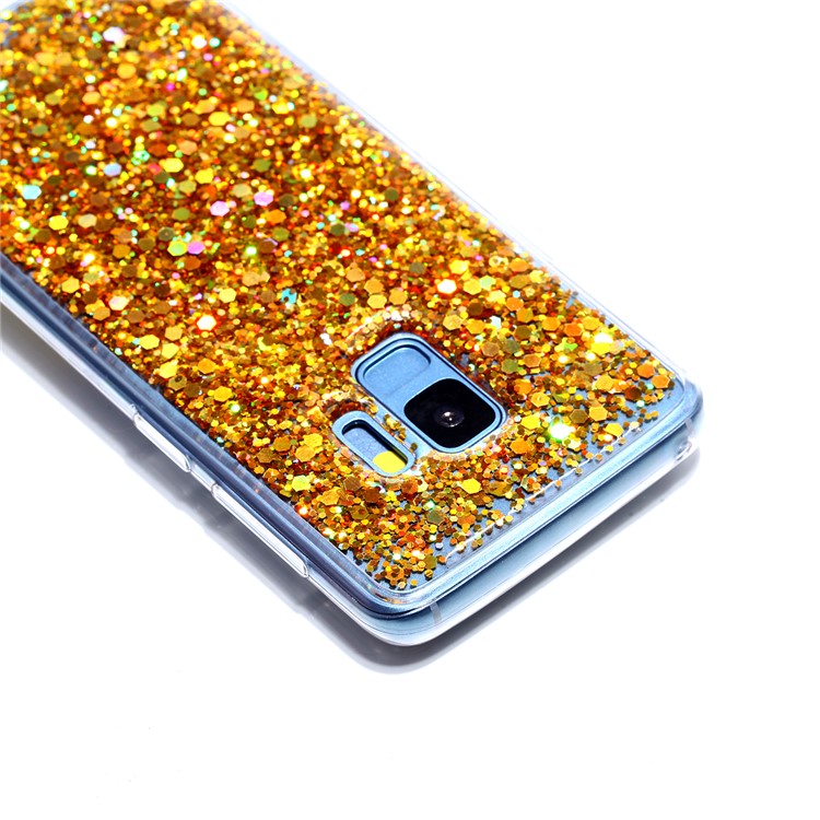 Glitter Sequins Glossy Acrylic + TPU Combo Case for Samsung Galaxy S9 SM-G960 - Gold-5