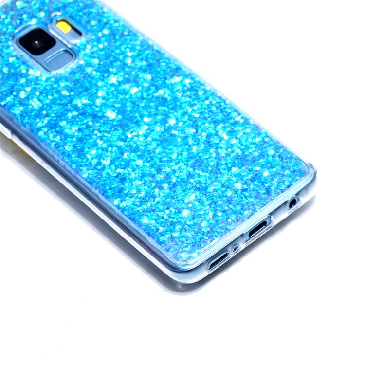 Glitter Sequins Glossy Acrylic + TPU Hybrid Casing for Samsung Galaxy S9 SM-G960 - Blue-4