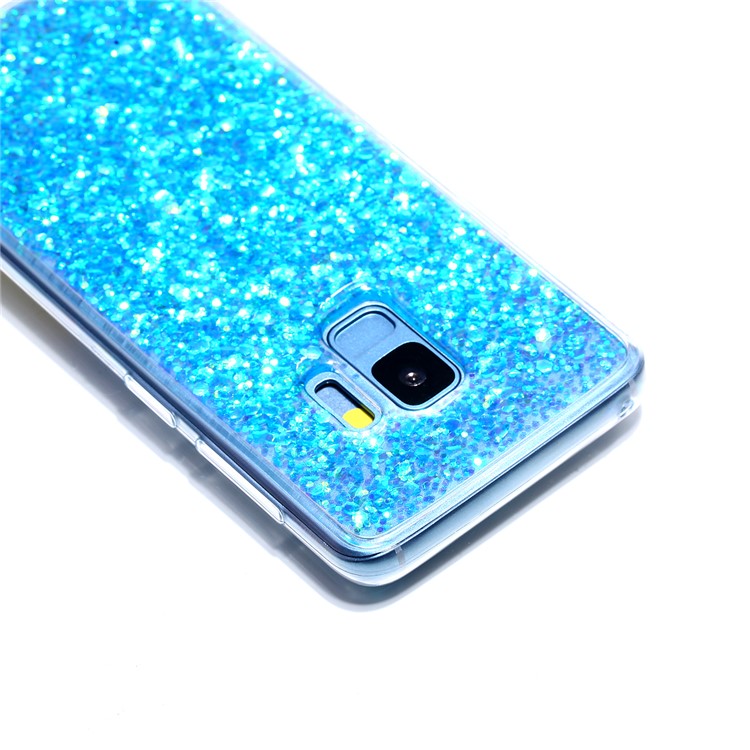 Glitter Sequins Glossy Acrylic + TPU Hybrid Casing for Samsung Galaxy S9 SM-G960 - Blue-5