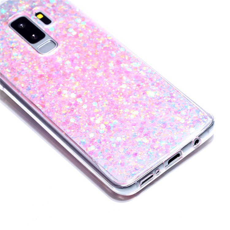 Glitter Sequins Glossy Acrylic + TPU Combo Case for Samsung Galaxy S9+ SM-G965 - Pink-3