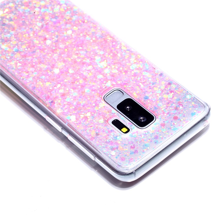 Glitter Sequins Glossy Acrylic + TPU Combo Case for Samsung Galaxy S9+ SM-G965 - Pink-4