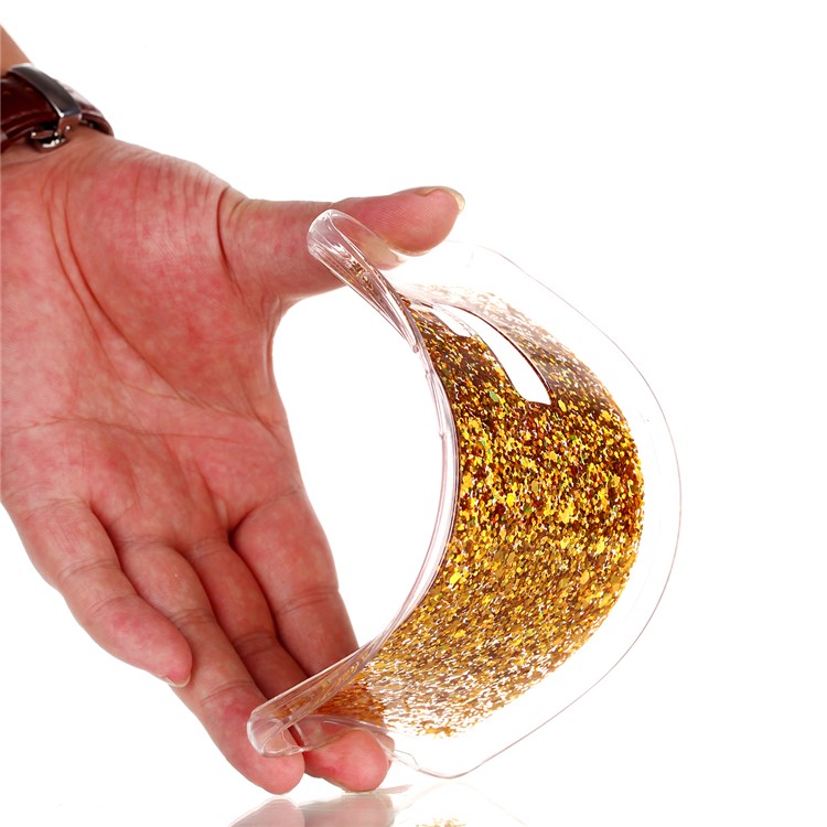 Glitter Sequins Glossy Acrylic + TPU Hybrid Phone Case for Samsung Galaxy S9+ SM-G965 - Gold-5