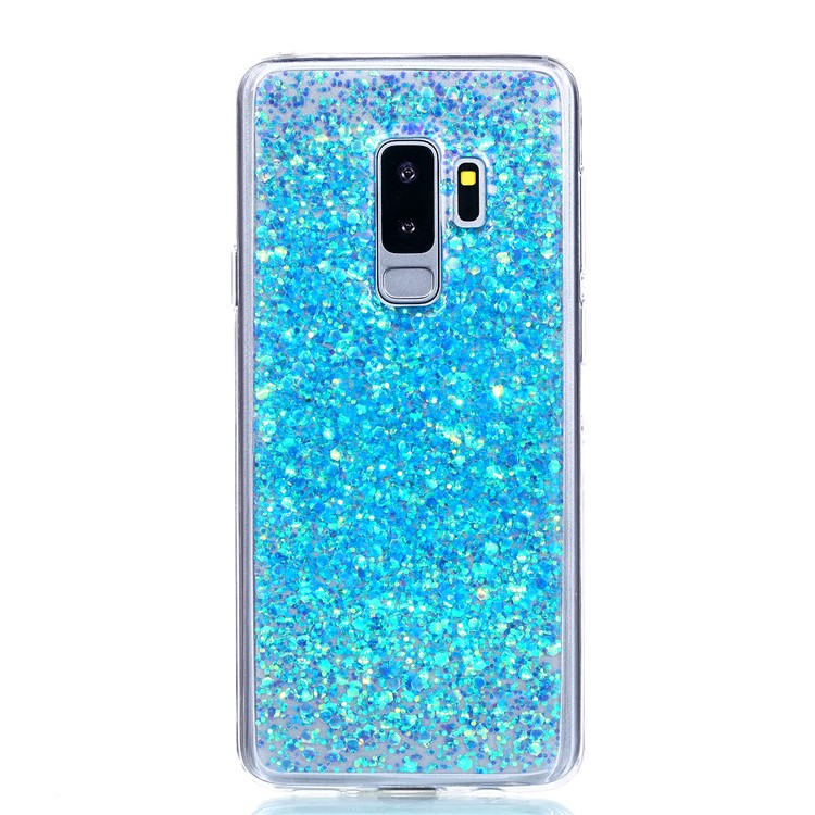 Glitter Sequins Glossy Acrylic + TPU Hybrid Shell Cover Case for Samsung Galaxy S9+ SM-G965 - Blue-2
