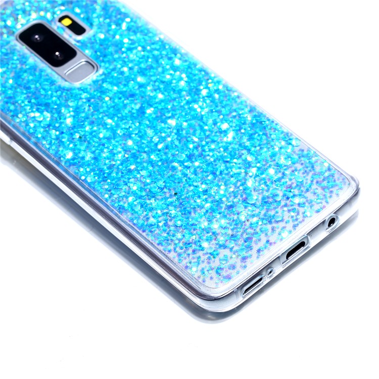 Glitter Sequins Glossy Acrylic + TPU Hybrid Shell Cover Case for Samsung Galaxy S9+ SM-G965 - Blue-3