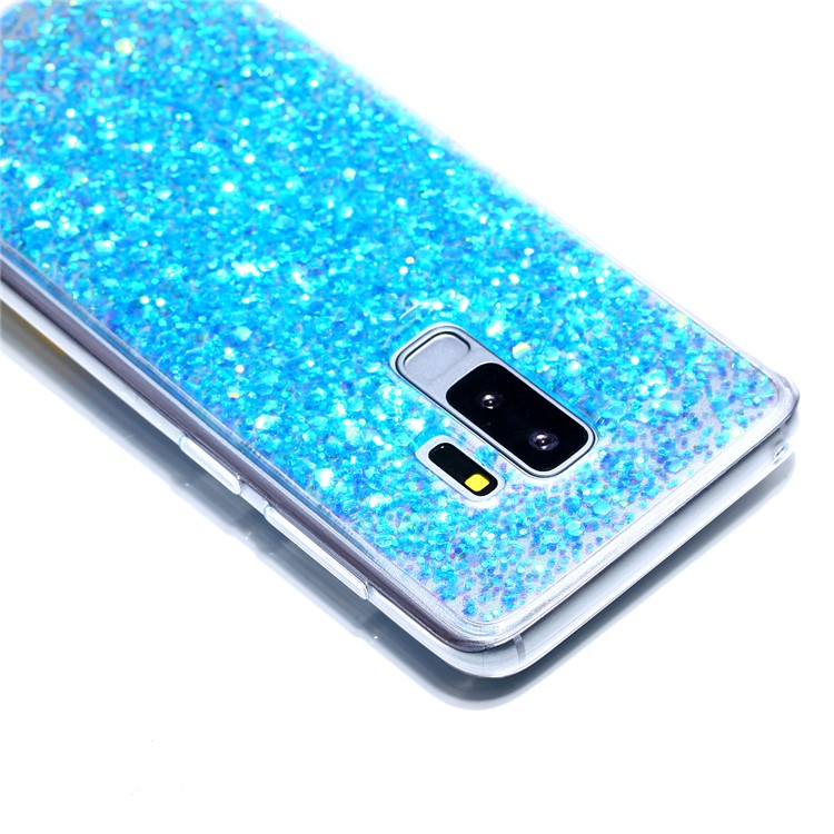 Glitter Sequins Glossy Acrylic + TPU Hybrid Shell Cover Case for Samsung Galaxy S9+ SM-G965 - Blue-4