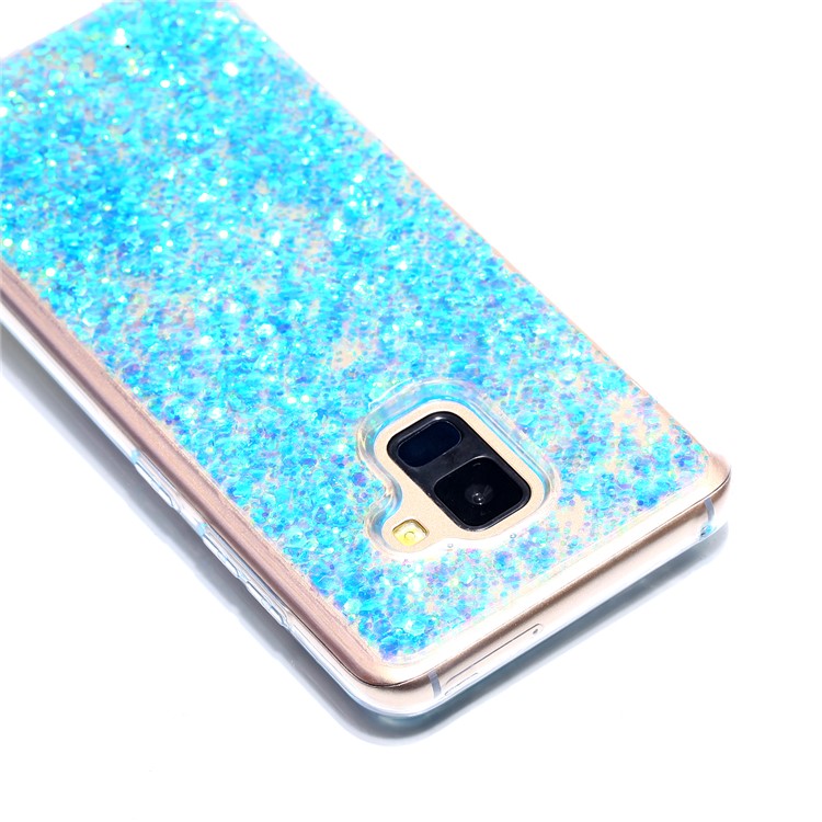Glitter Sequins Glossy Acrylic + TPU Combo Case for Samsung Galaxy A8 (2018) - Blue-3