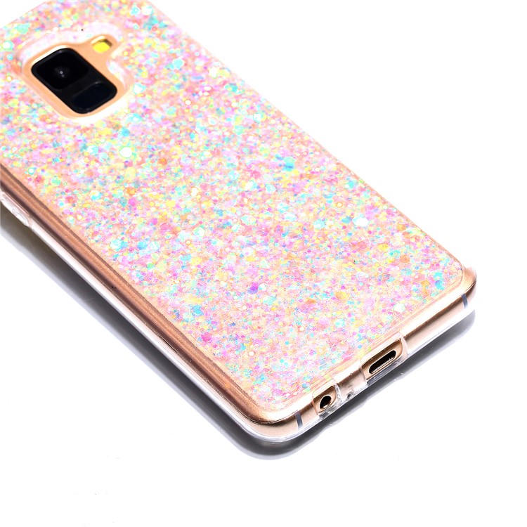 Glitter Sequins Glossy Acrylic + TPU Hybrid Mobile Phone Case for Samsung Galaxy A8 (2018) - Mixture-2
