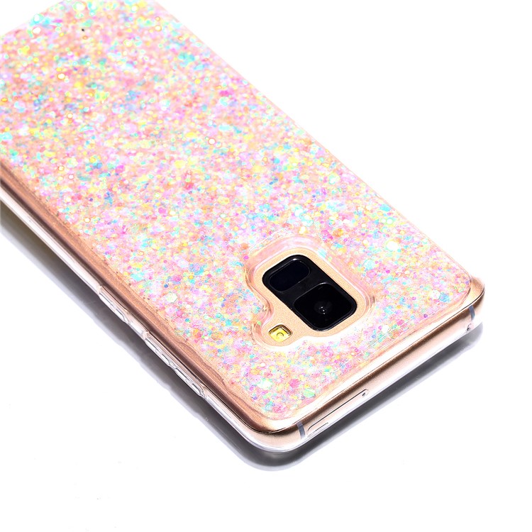 Glitter Sequins Glossy Acrylic + TPU Hybrid Mobile Phone Case for Samsung Galaxy A8 (2018) - Mixture-3