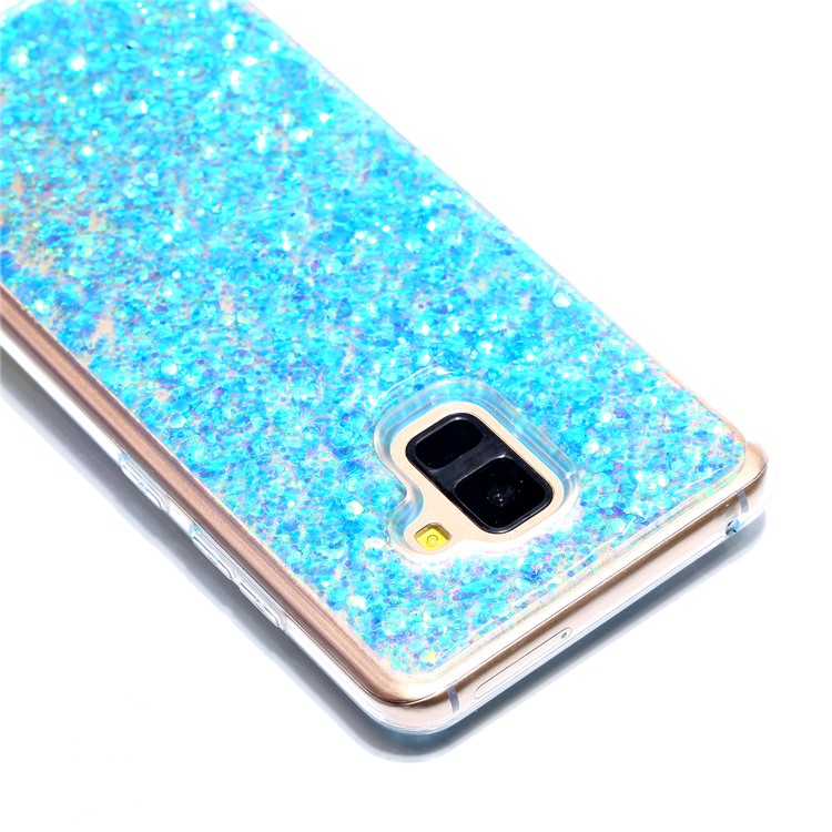 Glitter Sequins Glossy Acrylic + TPU Hybrid Casing for Samsung Galaxy A8+ (2018) - Blue-5