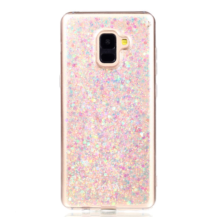 Glitter Sequins Glossy Acrylic + TPU Hybrid Mobile Phone Case for Samsung Galaxy A8+ (2018) - Mixture-2