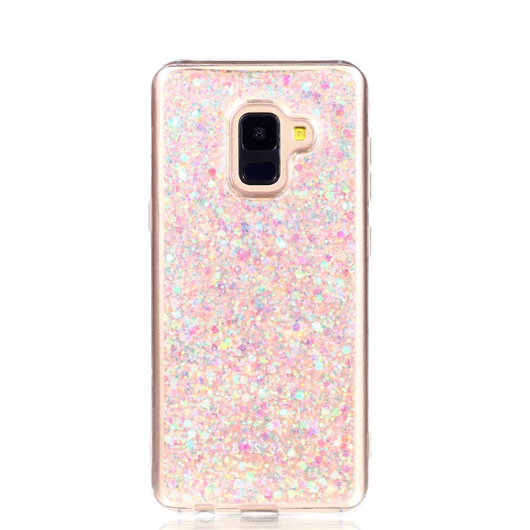 Glitter Sequins Glossy Acrylic + TPU Hybrid Mobile Phone Case for Samsung Galaxy A8+ (2018) - Mixture-3